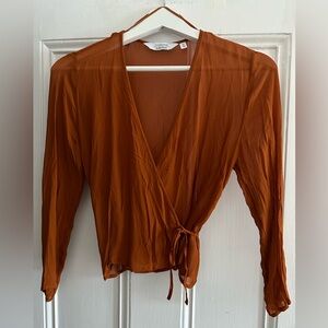 & Other Stories Terracotta Wrap Blouse